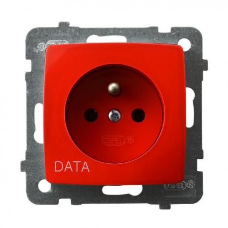 KARO Gniazdo pojedyncze z uziemieniem DATA GP-1SZD/m/00 BIAŁY