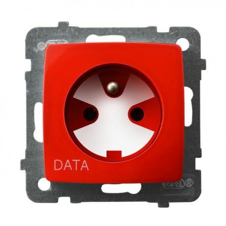 KARO Gniazdo pojedyncze z uziemieniem DATA z kluczem uprawniającym GP-1SZK/m/00 BIAŁY
