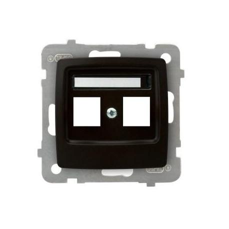 KARO Obudowa gniazda podwójnego typu Keystone prosta GPK-2S/p/40 CZEKOLADOWY METALIK