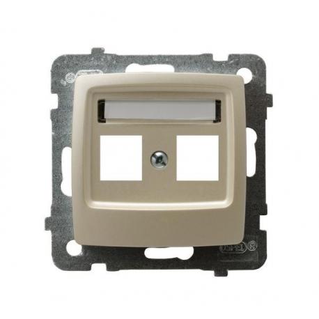 KARO Obudowa gniazda podwójnego typu Keystone prosta GPK-2S/p/42 ECRU PERŁOWY