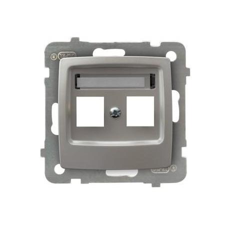KARO Obudowa gniazda podwójnego typu Keystone prosta GPK-2S/p/43 SREBRNY PERŁOWY