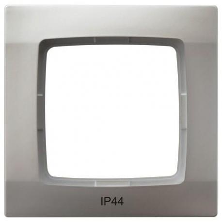 KARO Ramka pojedyncza do łączników IP-44 RH-1S/43 SREBRNY PERŁOWY