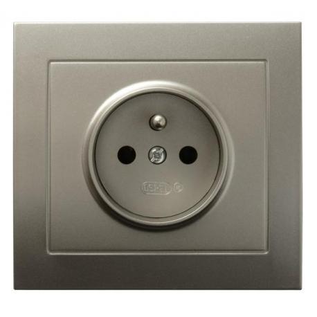 KIER Gniazdo pojedyncze z uziemieniem GP-1WZ/45 SATYNA LIGHT