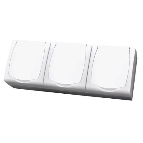 MADERA Gniazdo potrójne z uziemieniem schuko wieczko w kolorze wyrobu GNH-3NS/00/w BIAŁY