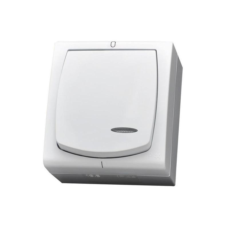 MADERA Biały, Łącznik 2-biegunowy z podśw. pomarańcz. (ŁNH-11NS/00) Ospel