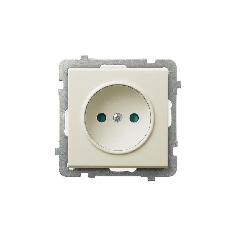 SONATA Ecru, Gniazdo 1-krotne B/U z przesł. (GP-1RP/m/27) Ospel