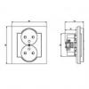 SONATA Gniazdo podwójne z uziemieniem kompletne z ramką GP-2RZ/33 CZARNY METALIK
