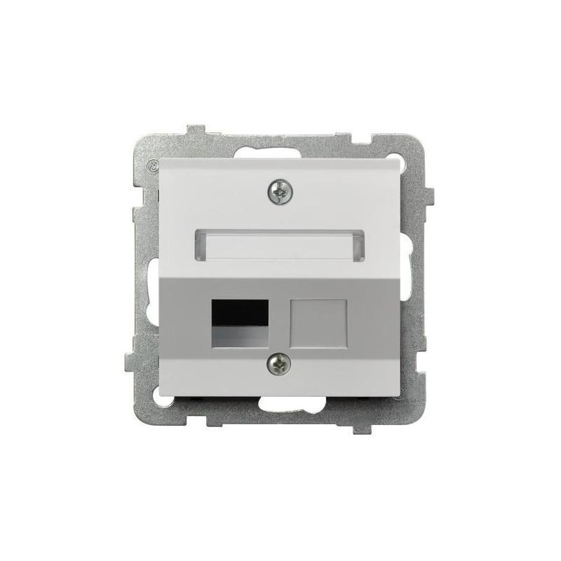 SONATA Biały, Gniazdo komputerowe 1-krotne skośne bez modułu (GPK-1RS/p/00) Ospel