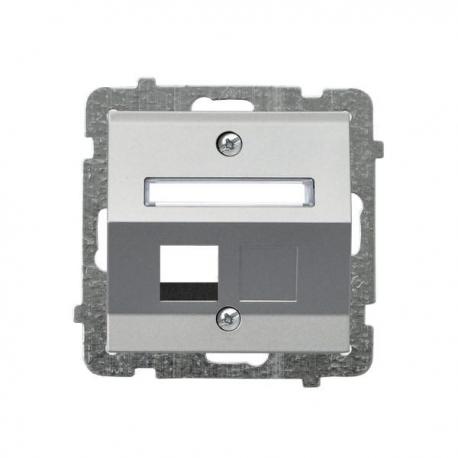 SONATA Obudowa gniazda pojedynczego typu Keystone skośna GPK-1RS/p/38 SREBRO MAT
