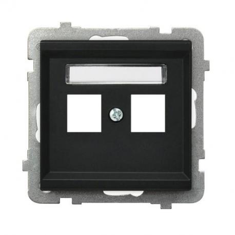 SONATA Obudowa gniazda podwójnego typu Keystone prosta GPK-2R/p/33 CZARNY METALIK