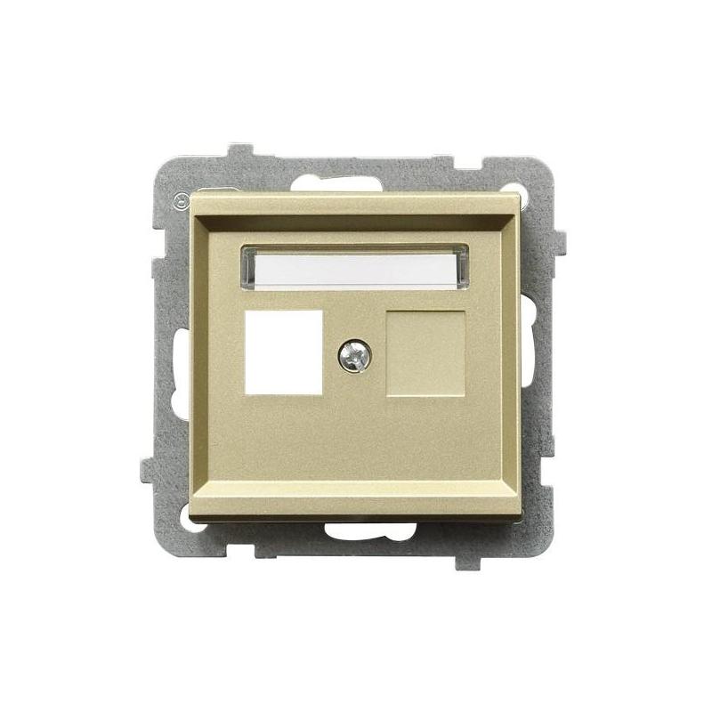 SONATA Szampański złoty, Gniazdo komputerowe 2-krotne proste bez modułów (GPK-2R/p/39) Ospel