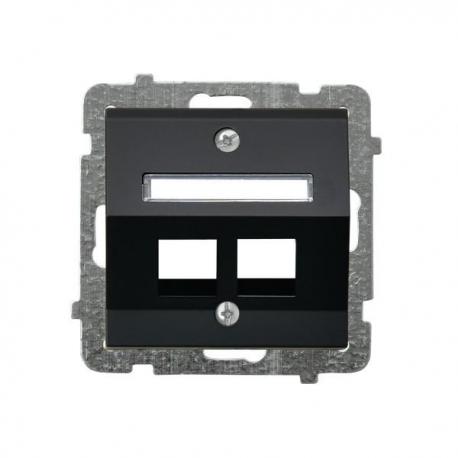 SONATA Obudowa gniazda podwójnego typu Keystone skośna GPK-2RS/p/33 CZARNY METALIK