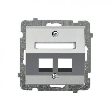 SONATA Obudowa gniazda podwójnego typu Keystone skośna GPK-2RS/p/38 SREBRO MAT