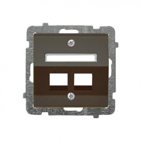 SONATA Obudowa gniazda podwójnego typu Keystone skośna GPK-2RS/p/40 CZEKOLADOWY METALIK