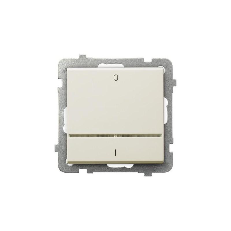 SONATA Ecru, Łącznik 2-biegunowy z podśw. pomarańcz. (ŁP-11RS/m/27) Ospel