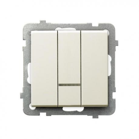 SONATA Łącznik potrójny z podświetleniem pomarańczowym ŁP-13RS/m/27 ECRU