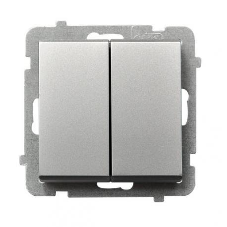 SONATA Łącznik dwugrupowy świecznikowy ŁP-2R/m/38 SREBRO MAT
