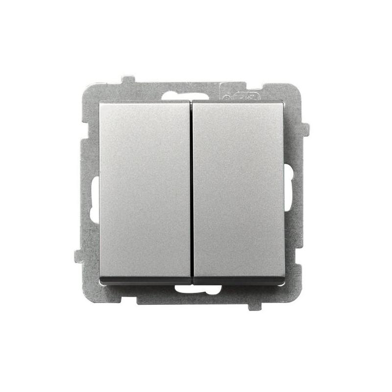 SONATA Srebro mat, Łącznik dwugrupowy, świecznikowy (ŁP-2R/m/38) Ospel