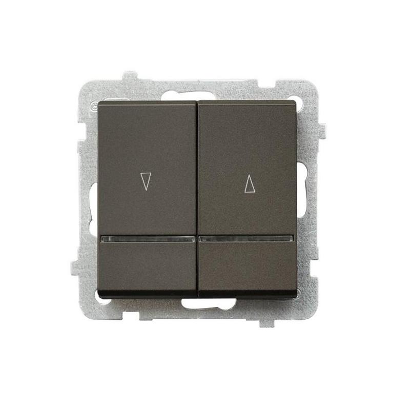 SONATA Czekoladowy metalik, Łącznik żaluzjowy z podśw. niebieskim (ŁP-7RS/m/40) Ospel