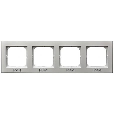 SONATA Ramka poczwórna do łączników IP-44 RH-4R/38 SREBRO MAT