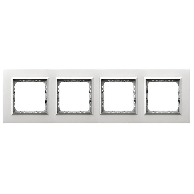 SONATA, Aluminium+PC 4mm, Aluminium, Ramka 4-krotna (R-4RAC/35/38) Ospel