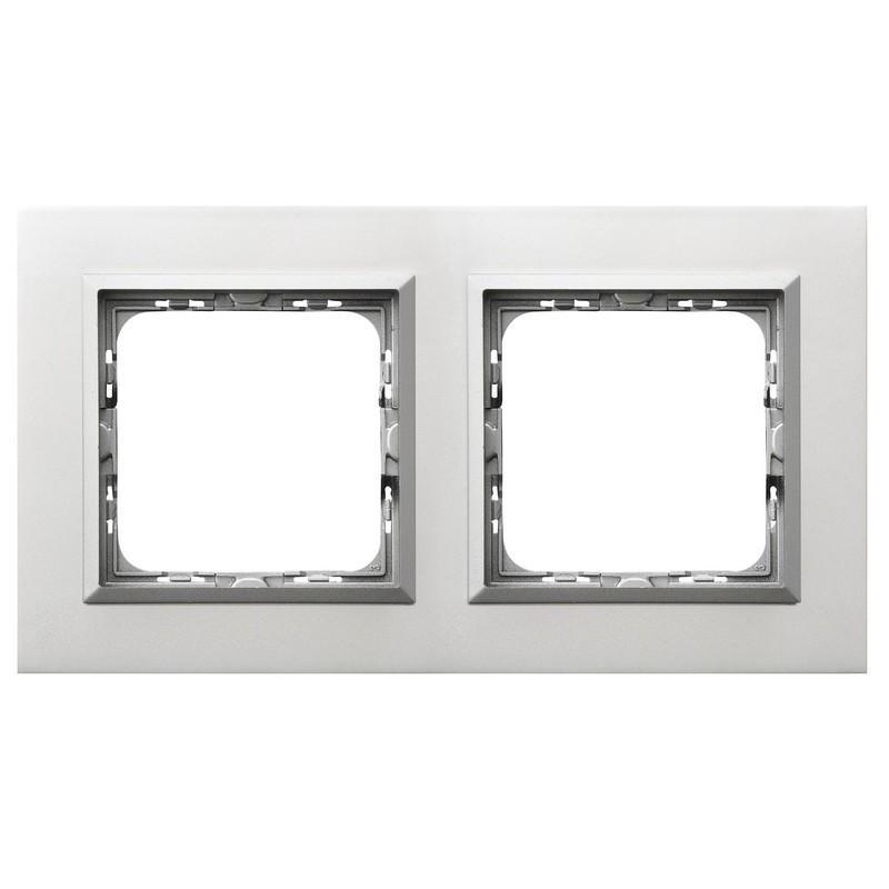 SONATA, Aluminium+PC 4mm, Aluminium, Ramka 2-krotna (R-2RAC/35/38) Ospel