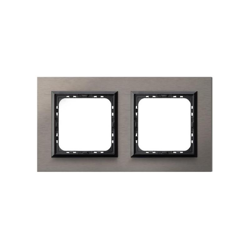 SONATA, Aluminium+PC 4mm, Szczotkowana satyna, Ramka 2-krotna (R-2RAC/63/25) Ospel