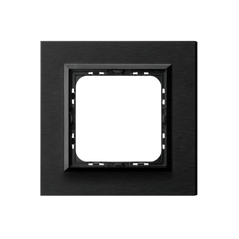 SONATA, Aluminium+PC 4mm, Szczotkowany antracyt, Ramka 1-krotna (R-1RAC/64/25) Ospel