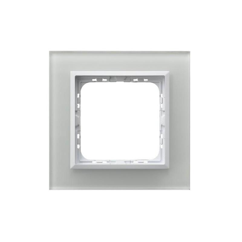 SONATA, Szkło+PC 4mm, Białe szkło, Ramka 1-krotna (R-1RGC/31/00) Ospel
