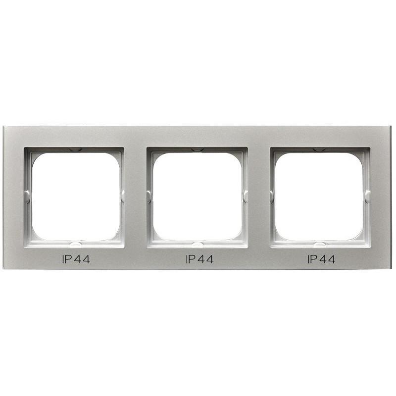 SONATA Srebro mat, Ramka do łączników IP44, 3-krotna (RH-3R/38) Ospel