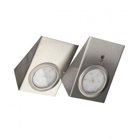 Orno Zestaw opraw podszafkowych LED 2,5W, 180lm, z wyłącznikiem bezdotykowym,, INOX