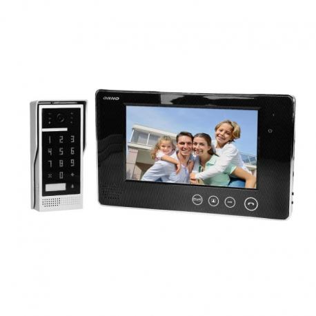 Orno Zestaw wideodomofonowy, bezsłuchawkowy, kolor, LCD 7", z szyfratorem, natynkowy, czarny, CRUX
