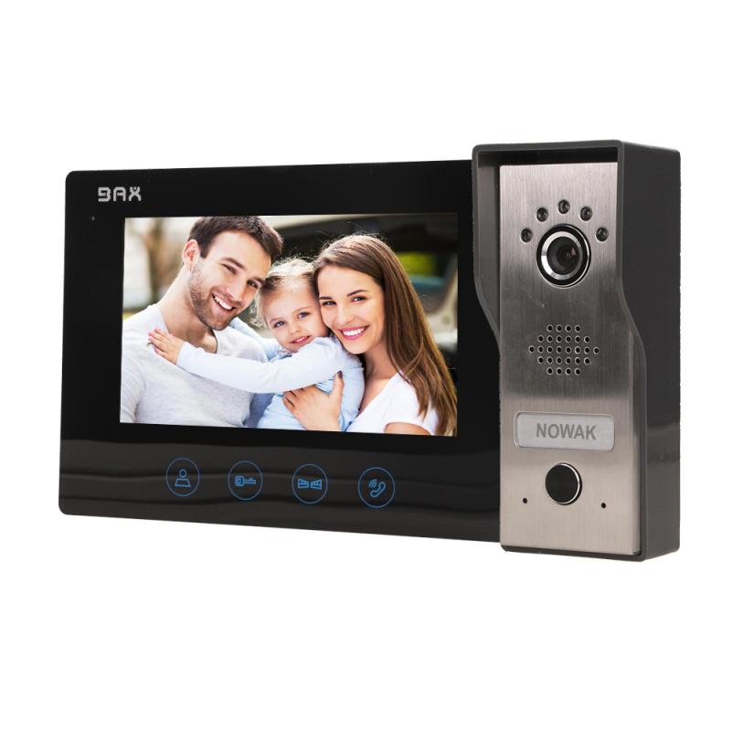 Zestaw wideodomofonowy bezsłuchawkowy, monitor 7" LCD, czarny, IP44, PLUTON 7"
