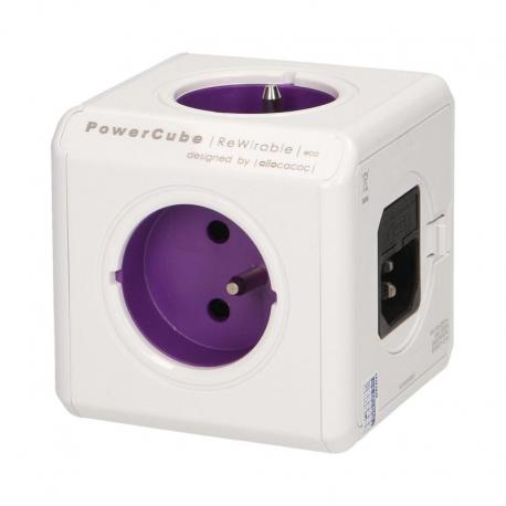 Orno Rozgałęźnik PowerCube z 5-krotnym gniazdem E/FR + 4 wtyczki (ReWirable), różowy