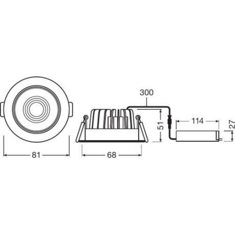 Naświetlacz, montaż SPOT FIREPROOF DIM 8 W 4000 K IP65/IP20 WT