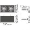Naświetlacz, montaż SPOT MULTI 2x30W 3000K FL WT/BK