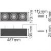 Naświetlacz, montaż SPOT MULTI 3x30W 4000K FL WT/BK