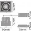 Naświetlacz, montaż SPOT SQUARE DARKLIGHT ADJUST 8 W 3000 K BK