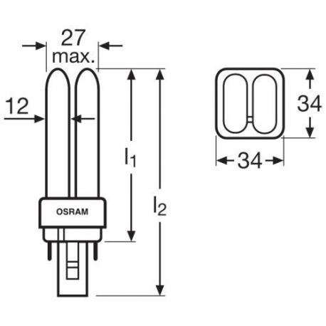 Świetlówka kompaktowa (jednotrzonkowa) OSRAM DULUX® D 10 W/840