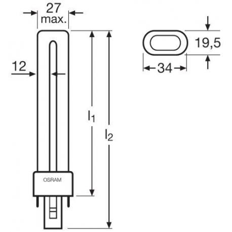 Świetlówka kompaktowa (jednotrzonkowa) OSRAM DULUX® S 11 W/830 10szt.