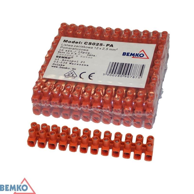 Bemko Złączka Zaciskowa 2.5Mm2 Twarda Pomarańczowa - 10 Szt