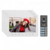 Zestaw wideodomofonowy 4-rodzinny, bezsłuchawkowy, kolor, LCD 7", menu OSD, sterowanie bramą, biały NOVEO MULTI4