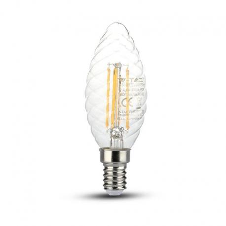 Żarówka LED V-TAC VT-274 Samsung Chip 4W E14 Candle with Twist 2700K 400lm A++ 300°