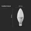 Żarówka LED V-TAC VT-299D Samsung Chip 5,5W B15 Candle 3000K 470lm A+ 200°