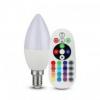 Żarówka LED V-TAC VT-2214 3,5W E14 Candle RGB+3000K 320lm A+ 200°