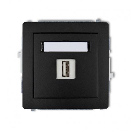 Karlik DECO Mechanizm gniazda pojedynczego USB-AA 2.0 czarny mat 12DGUSB-1