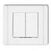 Karlik FLEXI Łącznik jednobiegunowy ze schodowym (dwa klawisze bez piktogramów, osobne zasilanie) biały FWP-10.21