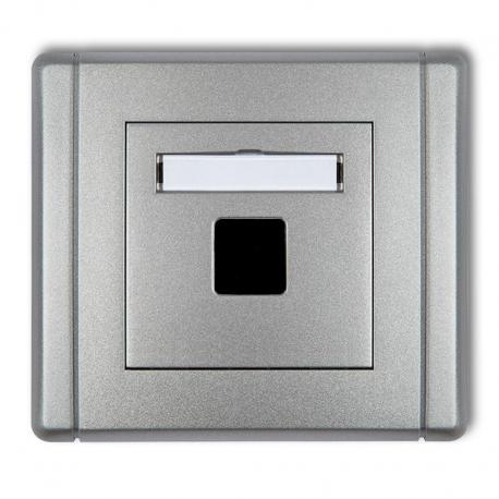 Karlik FLEXI Gniazdo multimedialne pojedyncze bez modułu (standard Keystone) srebrny metalik 7FGM-1P