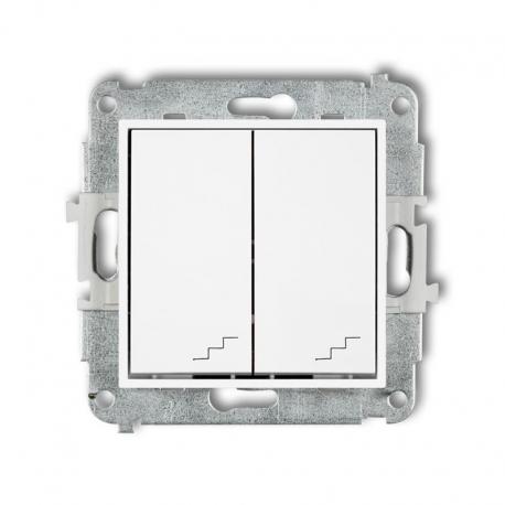 Karlik MINI Mechanizm łącznika podwójnego schodowego biały MWP-33