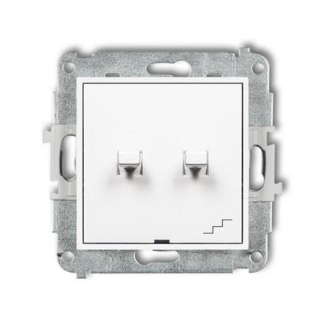 Karlik MINI Mechanizm łącznika podwójnego schodowego w stylu amerykańskim biały MWPUS-33